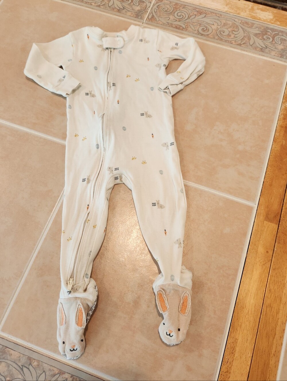 12 Months Easter Bunny Footie pjs